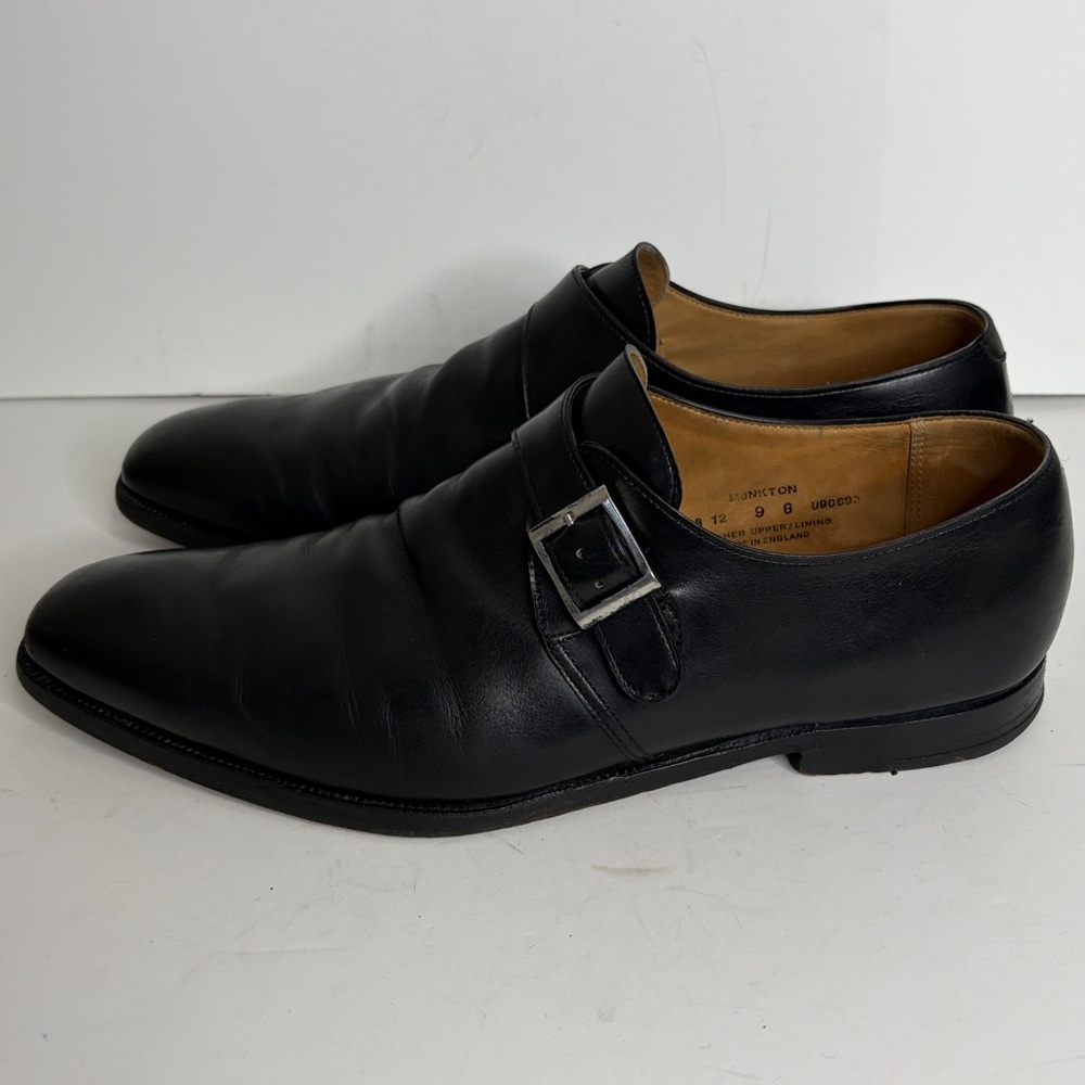 Crockett & Jones Mens Shoes UK 9 G US 10 Black Monk Strap Monkton Made in UK - Picture 3 of 15